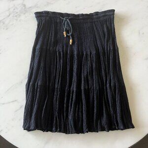 Vintage Her Style Black Crinkle Skirt/Bathing Suit Coverup - Size M